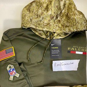 NWT Rare  100% Nike 2017 Atlanta Falcons Salute To Service Hoodie Sweatshirt NFL